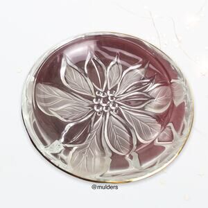 Vintage Mikasa Poinsettia Flower Christmas Candy Trinket Dish